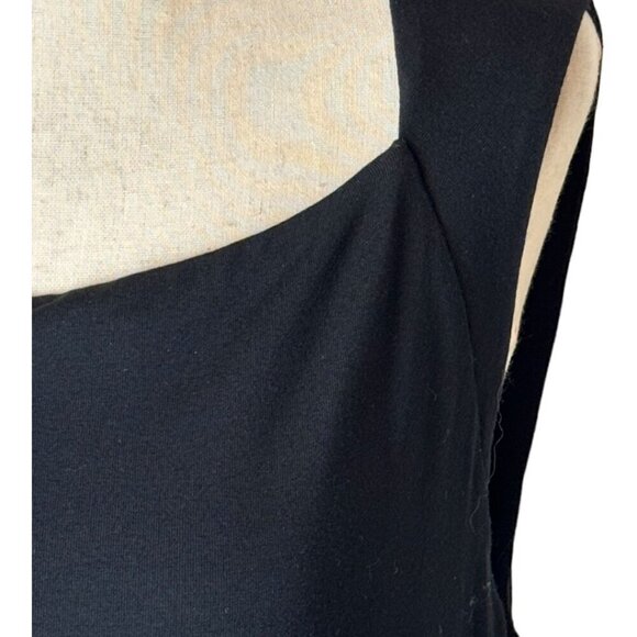 Eileen Fisher Dress Women Small Black Sleeveless Fit‎ And Flare Jersey Knit Midi - Picture 5 of 9
